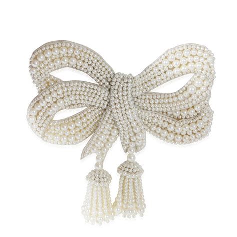 gucci bow brooch replica|Gucci Faux Pearl Large Bow Brooch .